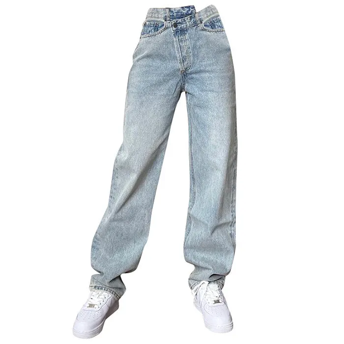 High Rise Straight Leg Jeans Maxct
