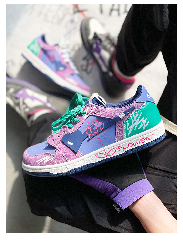 Low-top Graffiti Skateboard Shoes - true deals club