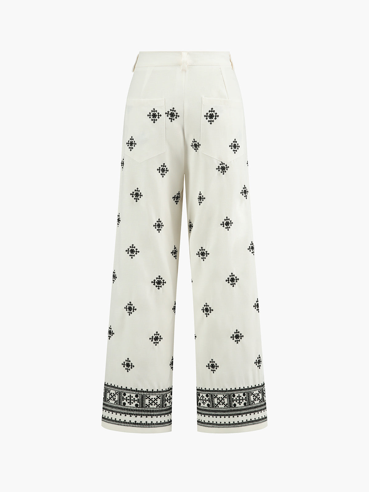 Maxct Vintage Print Straight Leg Pants Without Belt