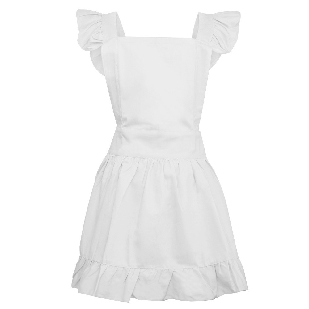Maxct hoco dresses Apron British Court Style White Skirt Overalls Apron Japanese Role Playing Apron Maid Group