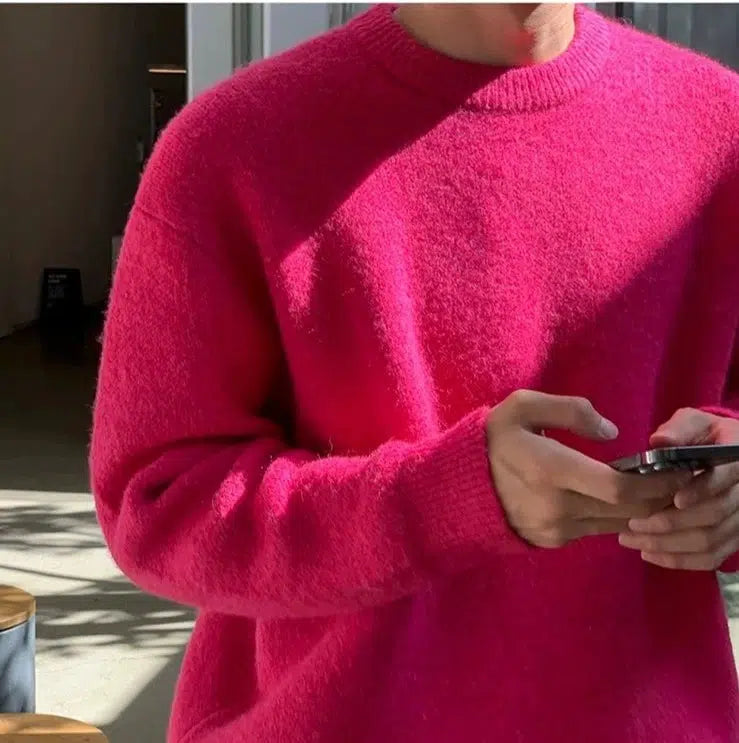 Maxct Round Neck Knitted Loose Sweater