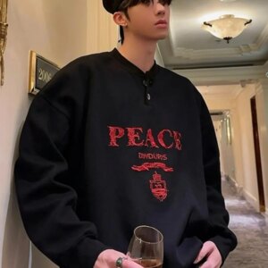 Maxct [Jh Homme] Logo Long-Sleeved Round Neck Sweater Na1557