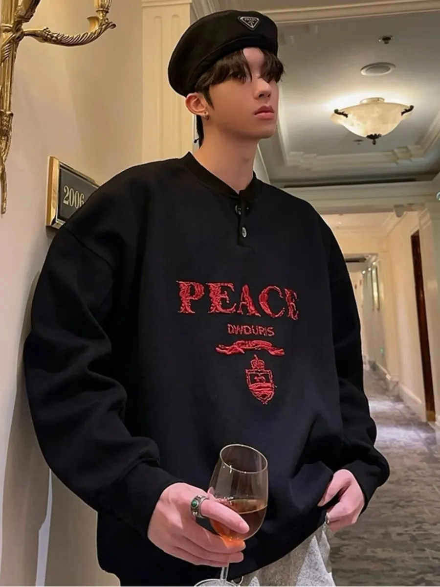 Maxct [Jh Homme] Logo Long-Sleeved Round Neck Sweater Na1557