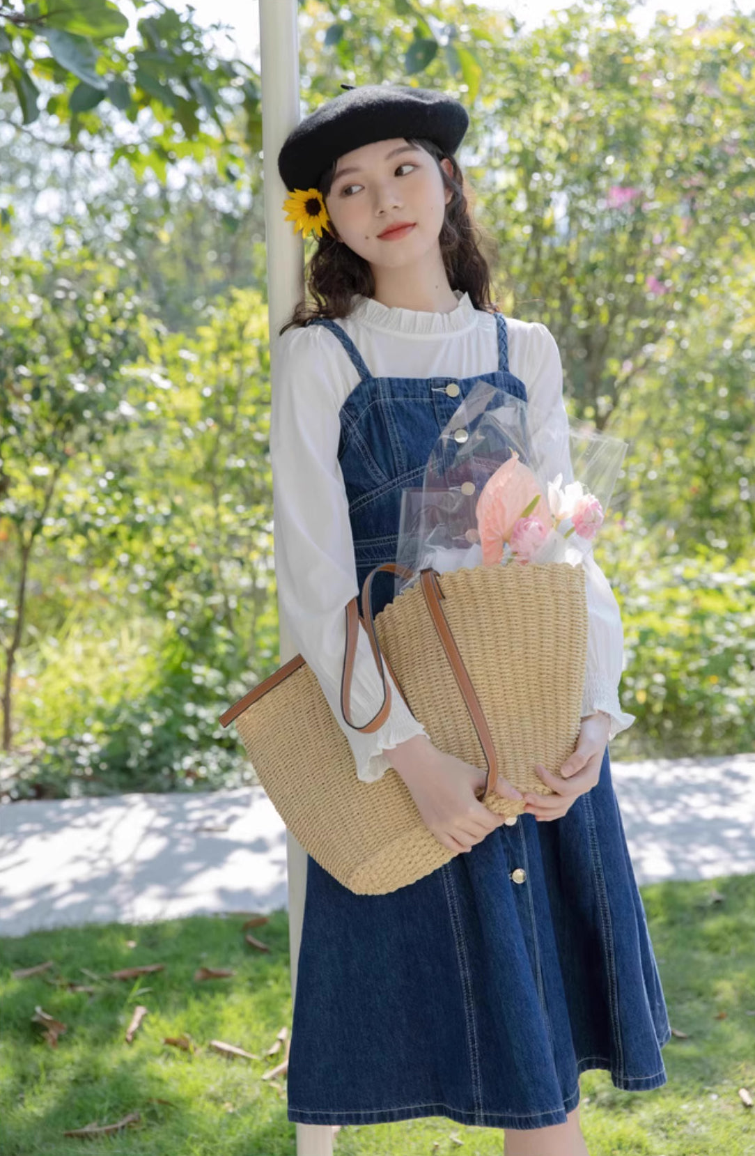 Button Down Denim Cami Midi Dress Maxct