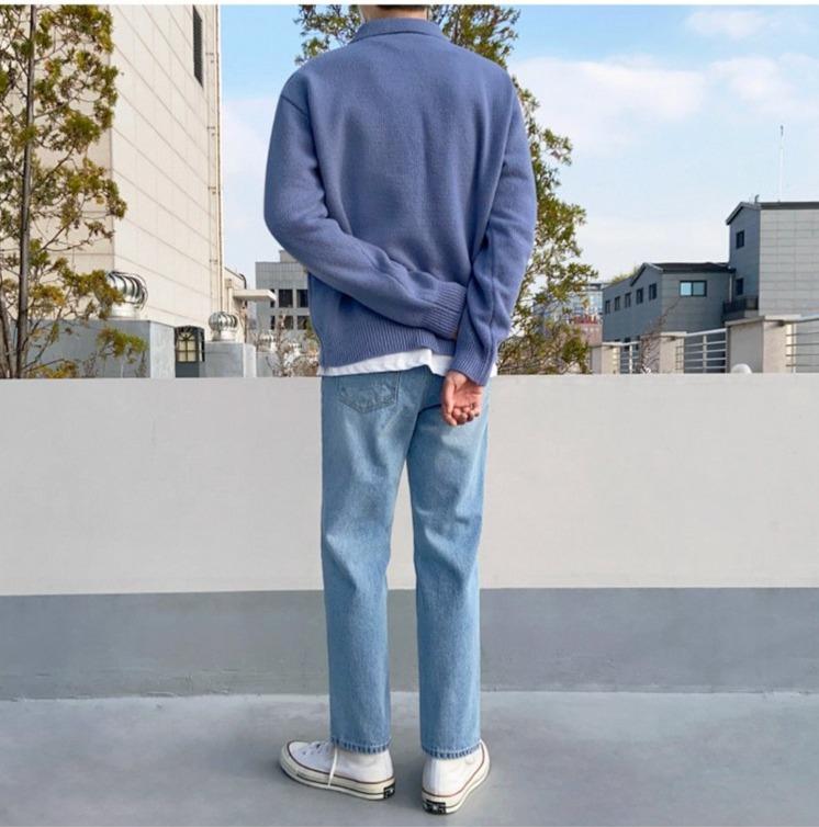 Maxct Light Blue Polo Sweater