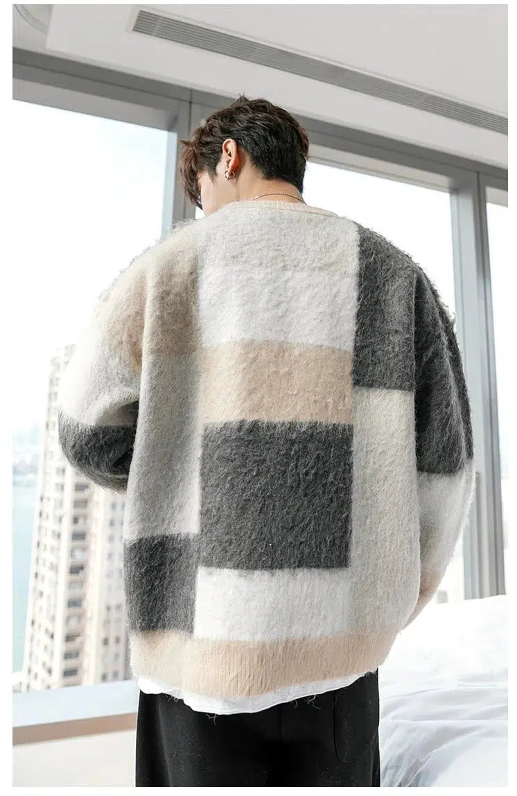 Maxct Color Block Crew Neck Sweater