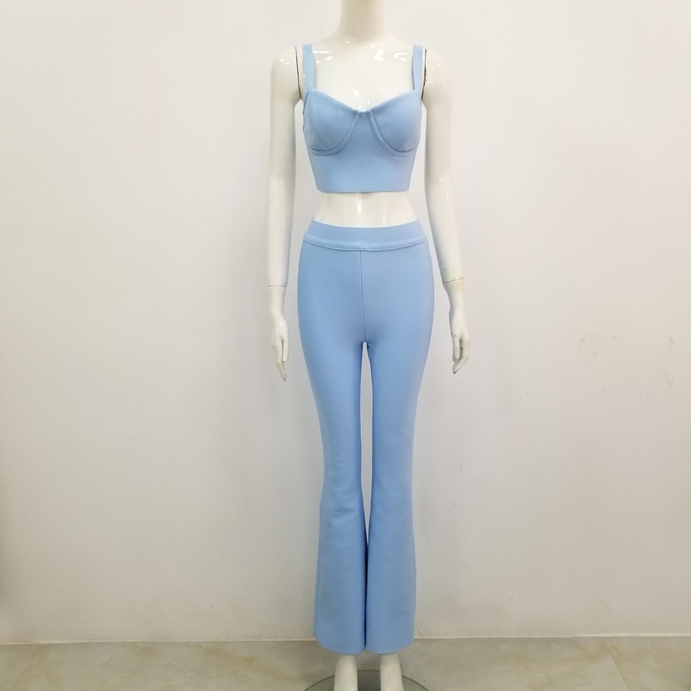 Maxct Women Set Party Workout Sport Pants Bra Clothing Short Crop Top High Waist Long Pants 2 Piece Set Suits