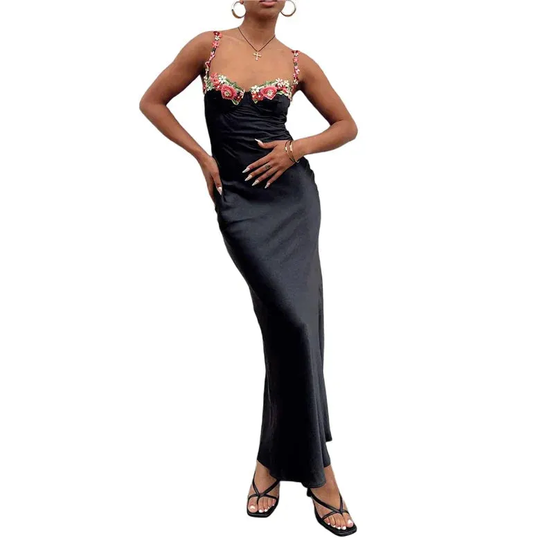 Corset Dresses for y2k Low Cut Satin Spaghetti Strap Sleeveless Bodycon Dresses Going Out Party Dresses Maxct