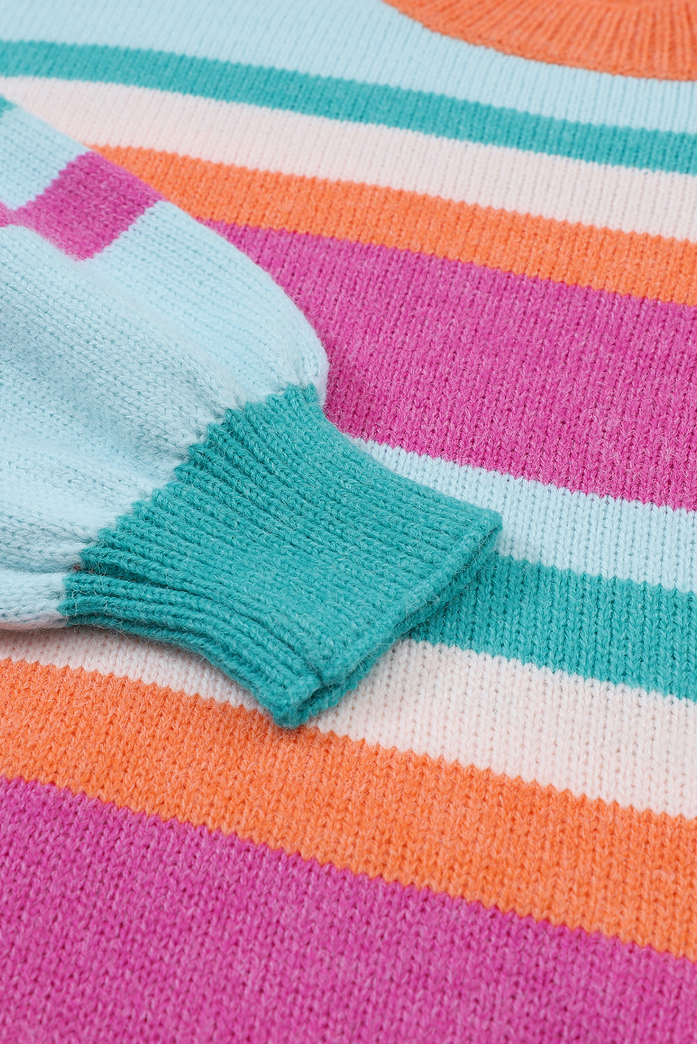 Maxct &Striped Round Neck Drop Shoulder Sweater