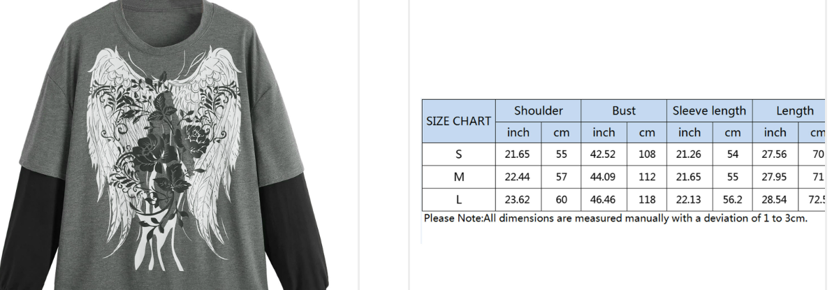 Mall Goth 2000s Retro Pullovers Tops Vintage Graphics Y2K Loose T Shirt Chic Aesthetic Autumn Long Sleeve Tees Grunge Streetwear