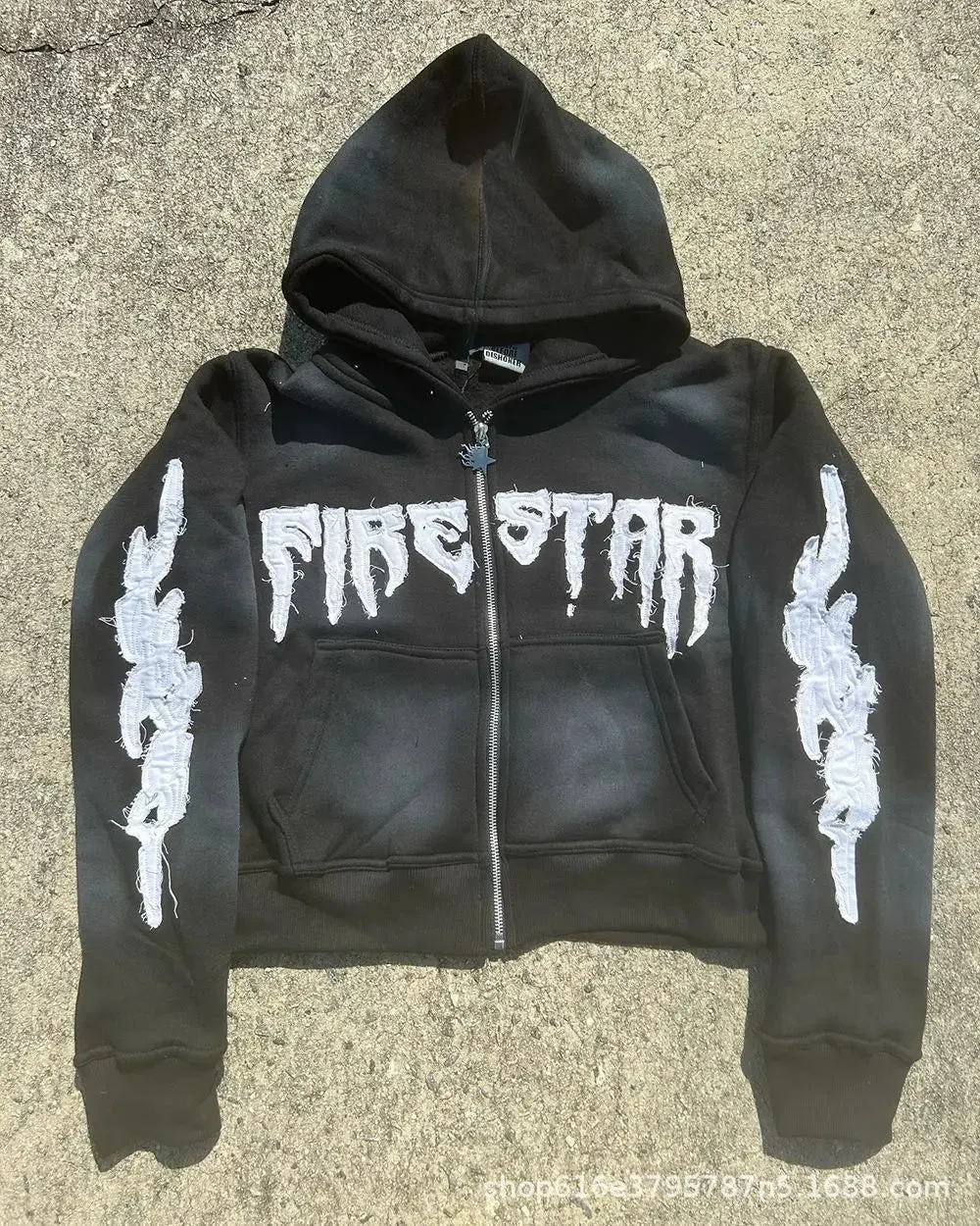 Maxct Y2k Long Sleeved Pullover Hoodie Vintage Zipper Embroidered 3d Pattern Sweatshirt Streetwear Tops Winter Boots School Outfit New