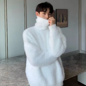Maxct Furry Faux Mink Turtleneck Sweater