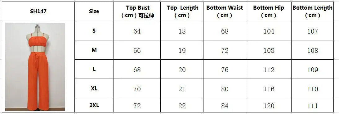 Pleated Smocked Vest Drawstring Long Pants Suits