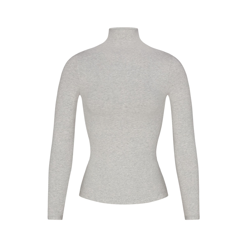 Solid Color Slim Fit T-shirt Women Spring Autumn Basic Crop Tops Casual Long Sleeve High Neck Female Fashion Tees Clothes