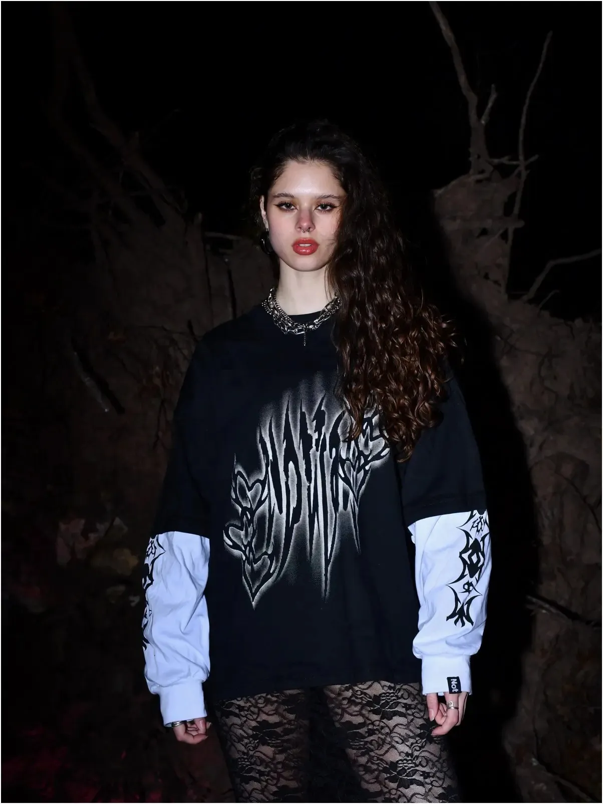 Y2k Long Sleeved T-Shirt Oversized Sweatshirt Vintage Anime Striped Printed Pattern Clothes Streetwear Hip-Hop Rap Gothic Style