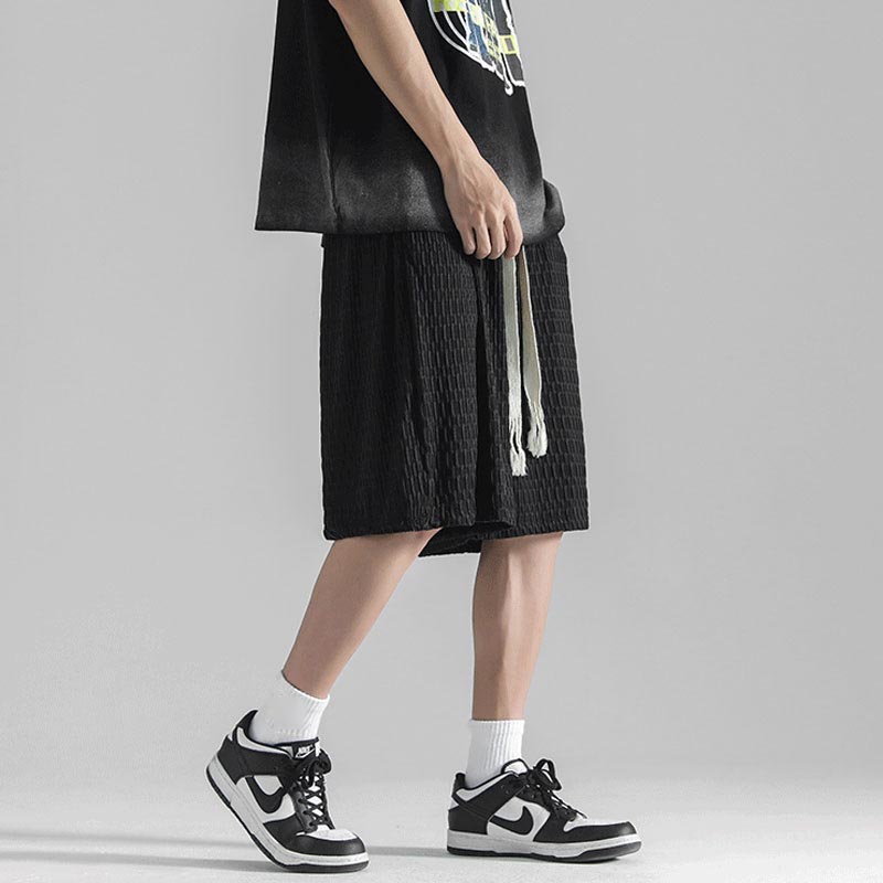 Maxct Textured Elastic Waist Thin Shorts