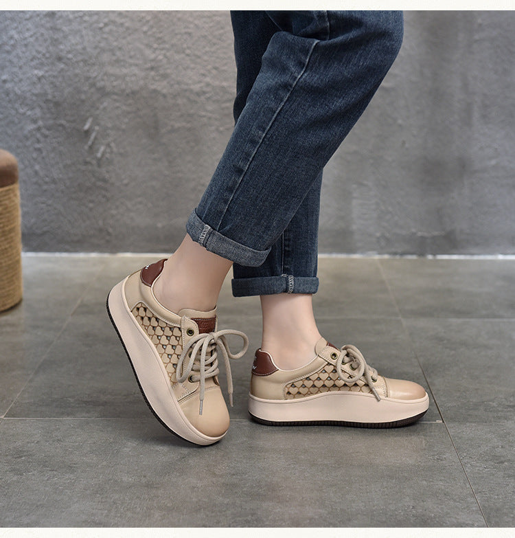 Versatile Hollow Thick Bottom Mid-Heels Shoes Maxct