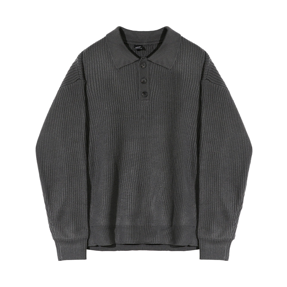Maxct 5519 Knitted Quarter Button-Up Shirt Sweater