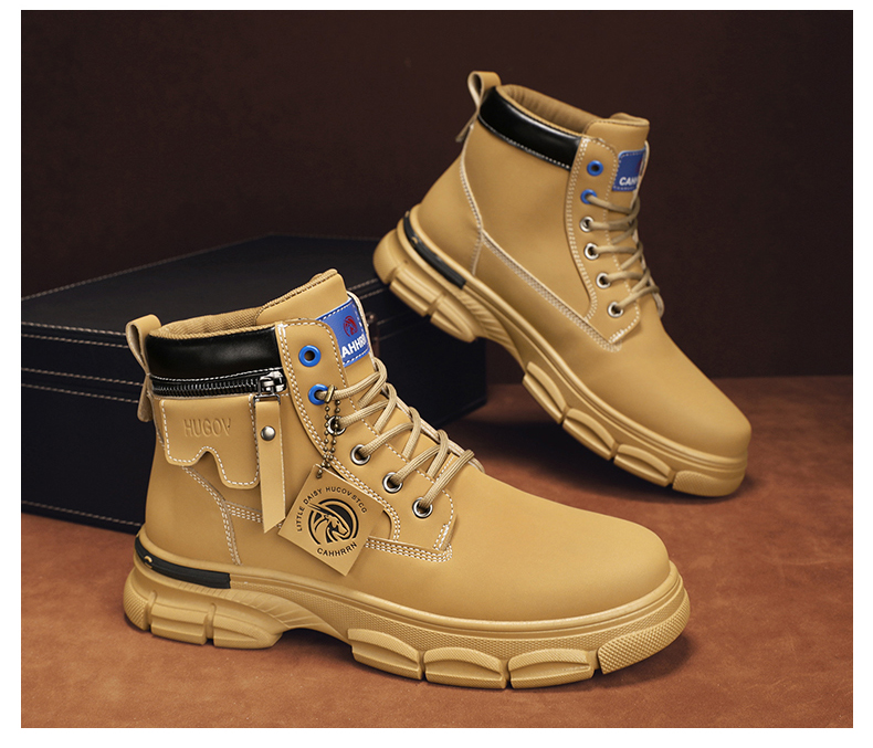 Platform Leather Men's Martin Boots - true deals club