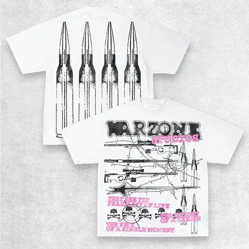 Maxct Y2K T Shirt Men Exaggerate Gothic Graphic Print Harajuku Punk Streetwear Cotton Round Neck Oversized Short Sleeve Tops Tees New