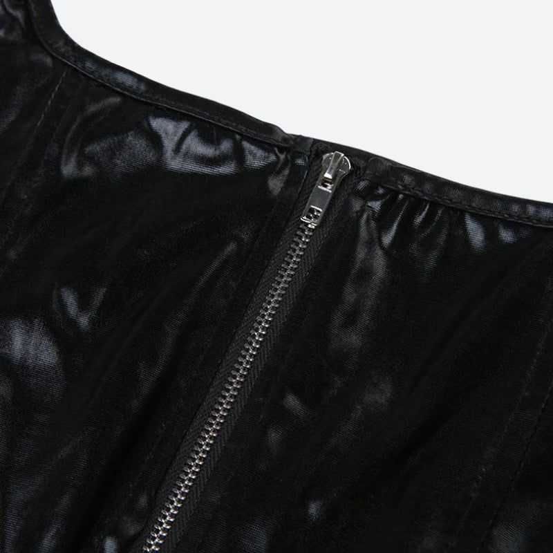 Maxct &Grunge Faux Leather Crop Corset Top