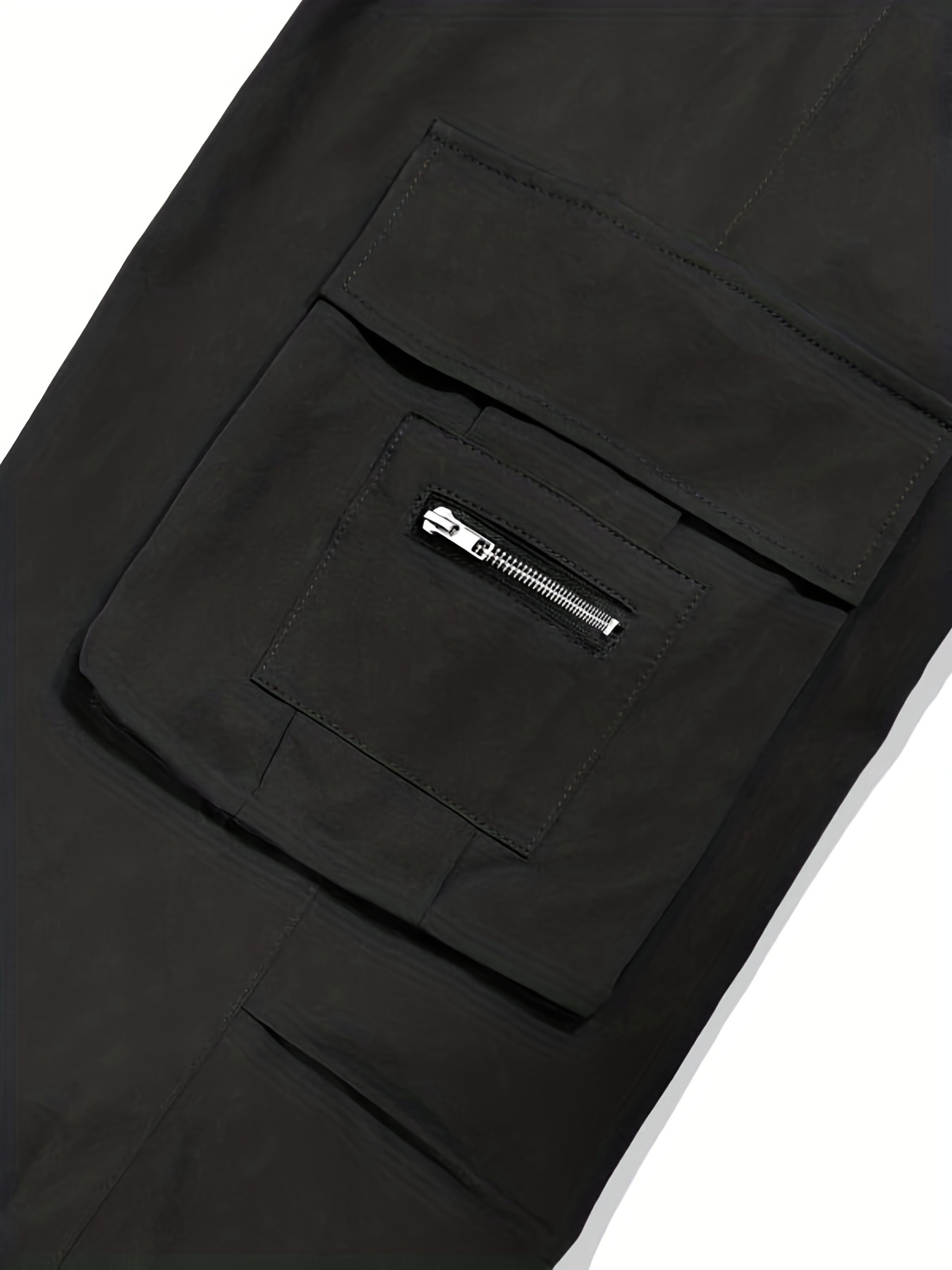 Men's Casual Cargo Pants, Regular Multi Pocket Waist Drawstring Work Pants For Outdoor Activities