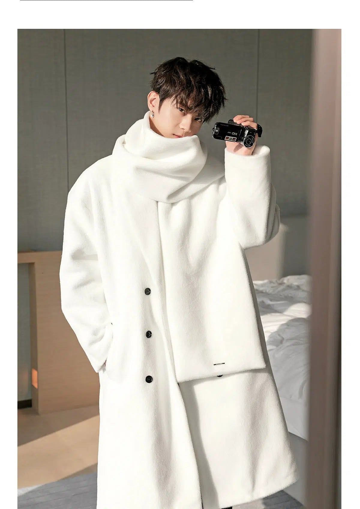 Maxct Woolen Coat With Scarf