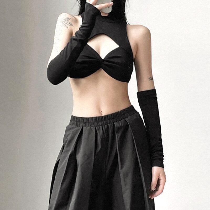 Maxct &Detachable Sleeved Turtleneck Halter Top