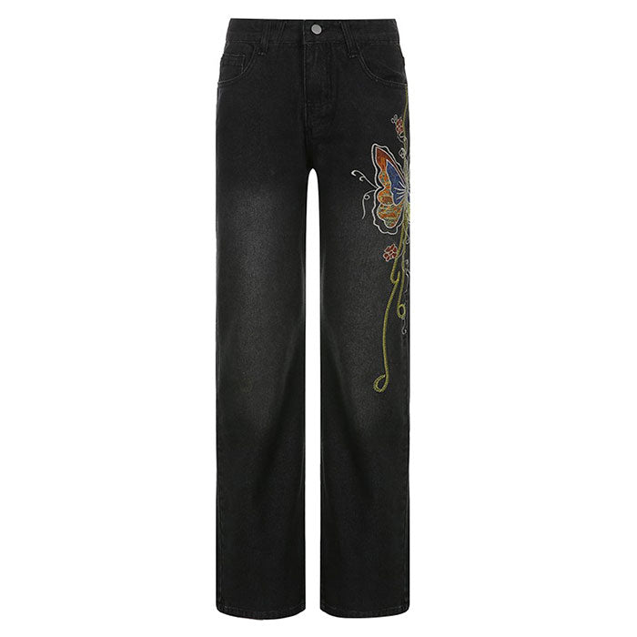 Y2K Aesthetic Wide Leg Jeans Maxct