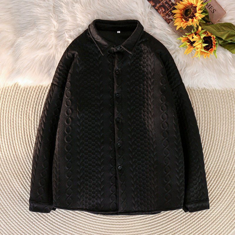 Maxct Kami No.2133 Twisted Knitted Collar Shirt