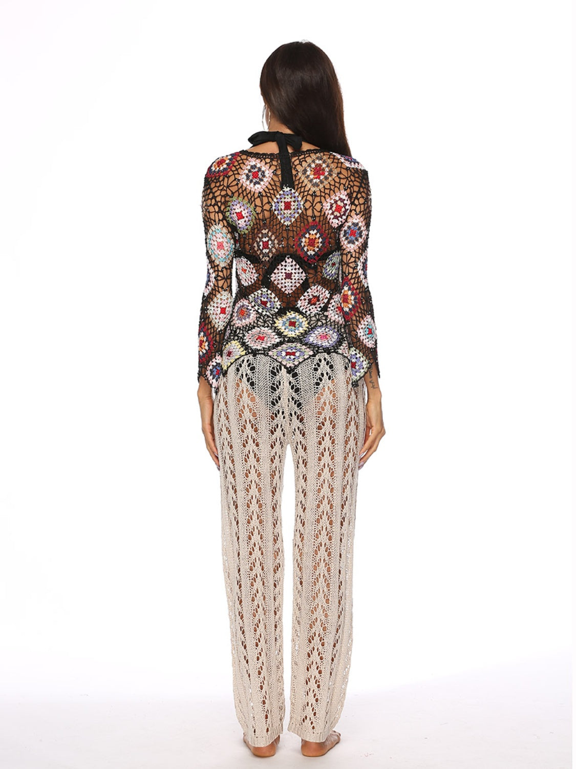 Maxct &Cutout Drawstring High Waist Swim Pants
