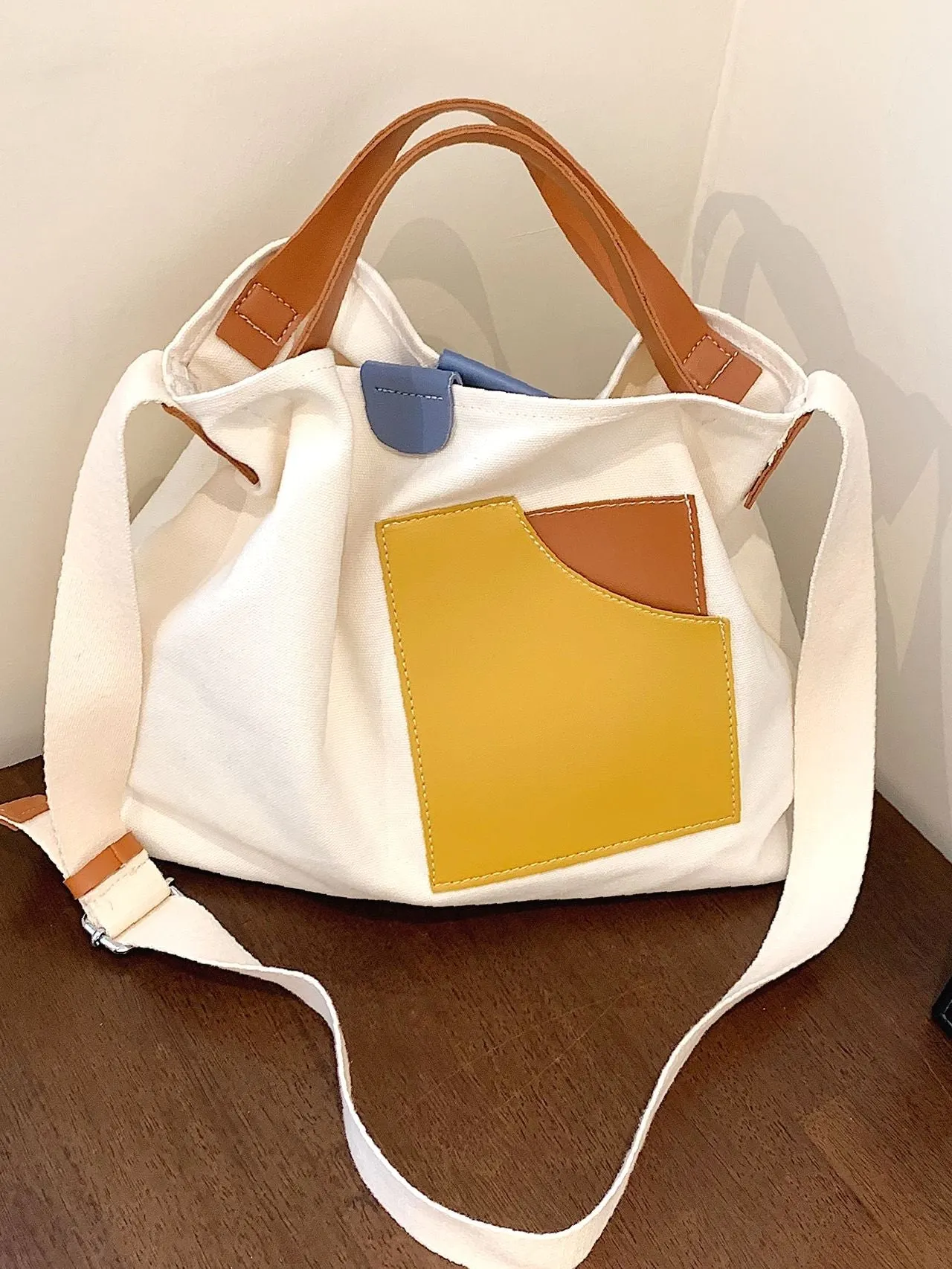 Maxct - Colorblock Top Handle Bag - Women Tote Bags