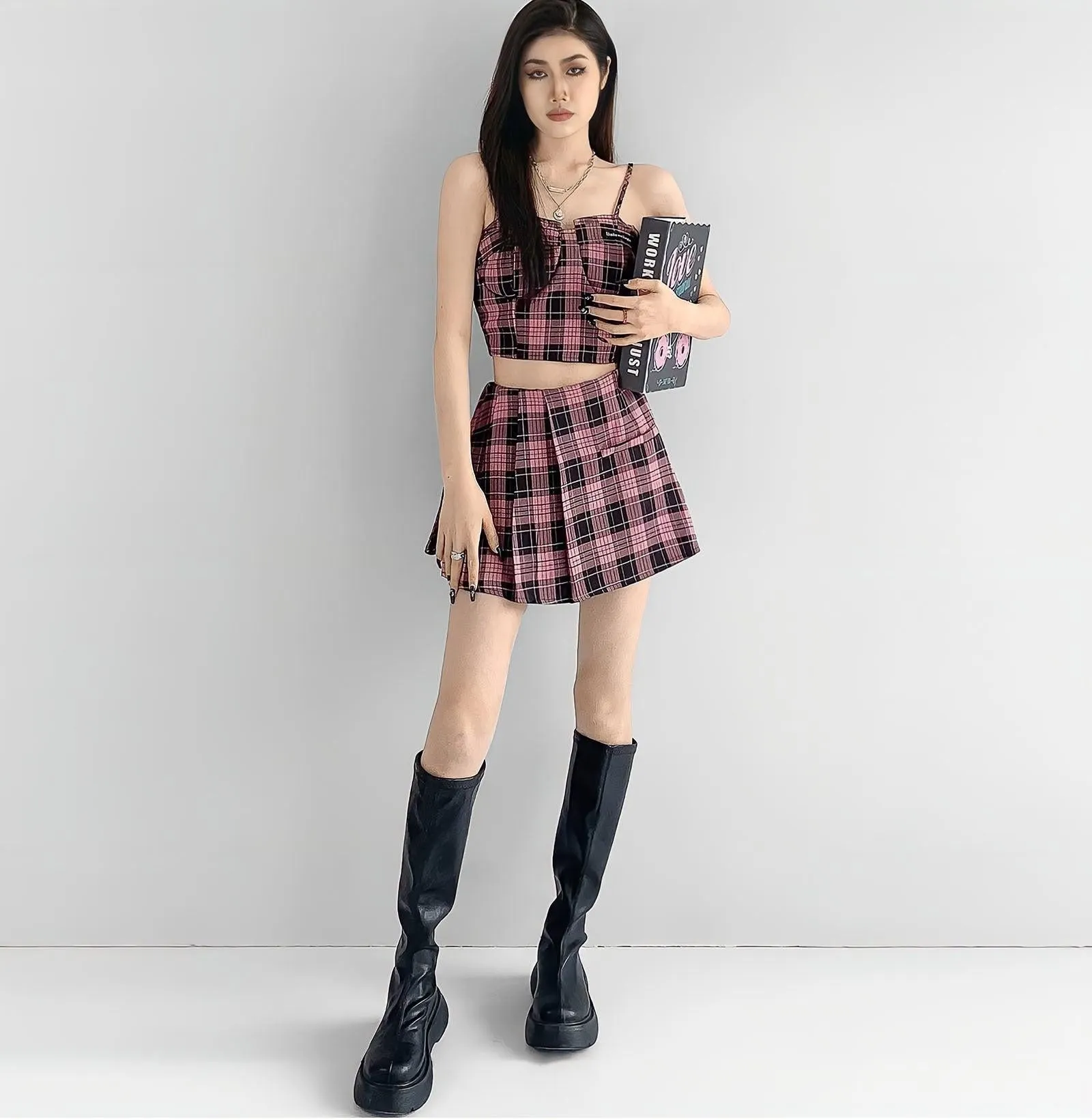 Maxct &Barbie Mini Skirt & Crop Top Two Piece Set