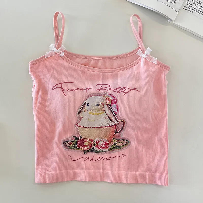 Maxct Rabbit Print Sleeveless Tank Tops Cartoon Women's Camisole Korean Version