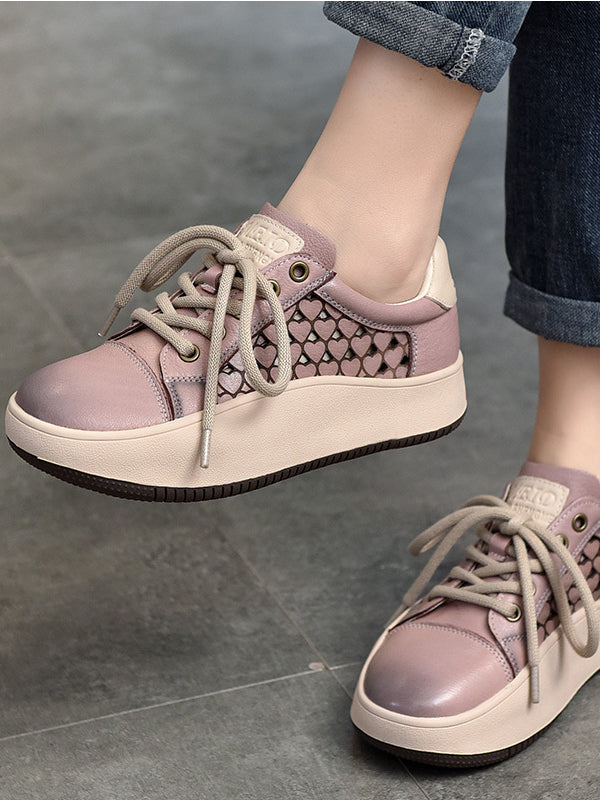 Versatile Hollow Thick Bottom Mid-Heels Shoes Maxct