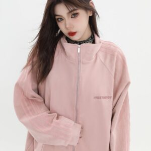 Maxct [Insstudios] Striped Casual Zipper Jacket Na1461