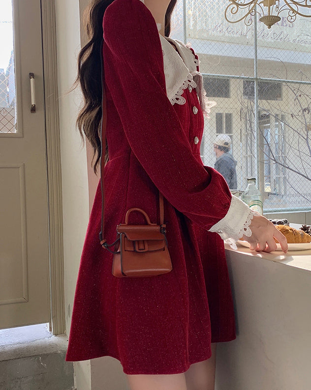 Sweet Love Peter Pan Knit Dress Maxct