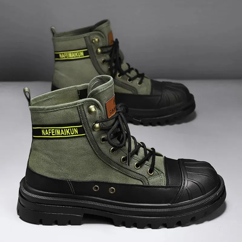 Men's Breathable High-top Boots with Thick Soles Maxct