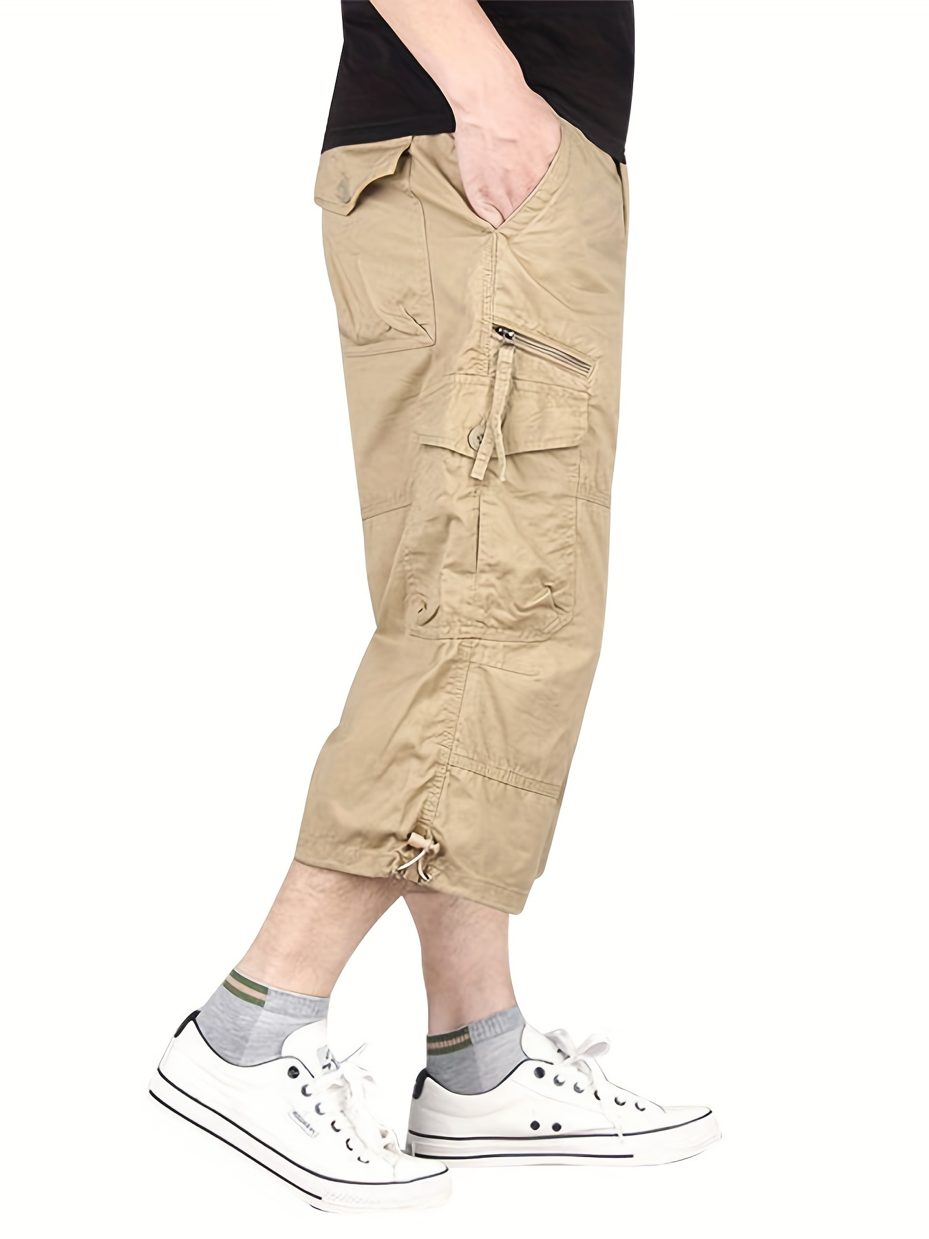dunnmall Maxct Street Style Men's Casual Cargo Capris Jeans With Pocket, Men's Outfits