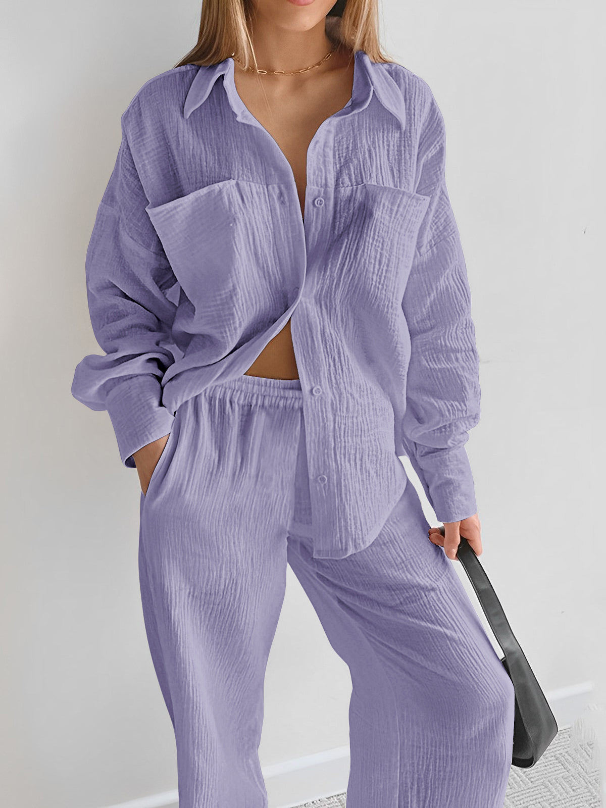 Maxct Minimalist Cotton Two Piece Pants Set