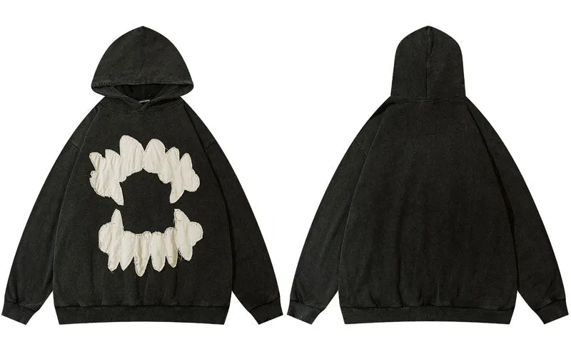 Unisex Harajuku Punk Gothic Pullover Black Hoodie Maxct