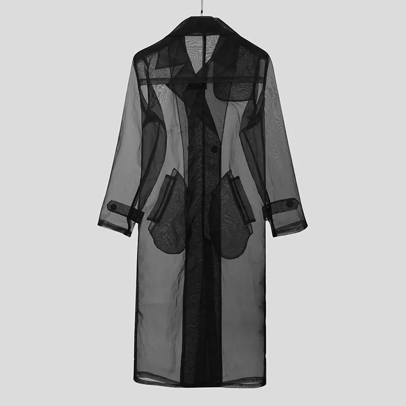 Maxct - Men's Mesh See Through Long Jacket F