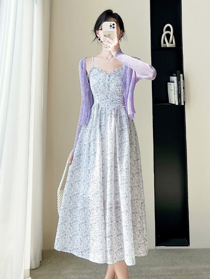 May Flowers Lace Up Cami Dress Maxct