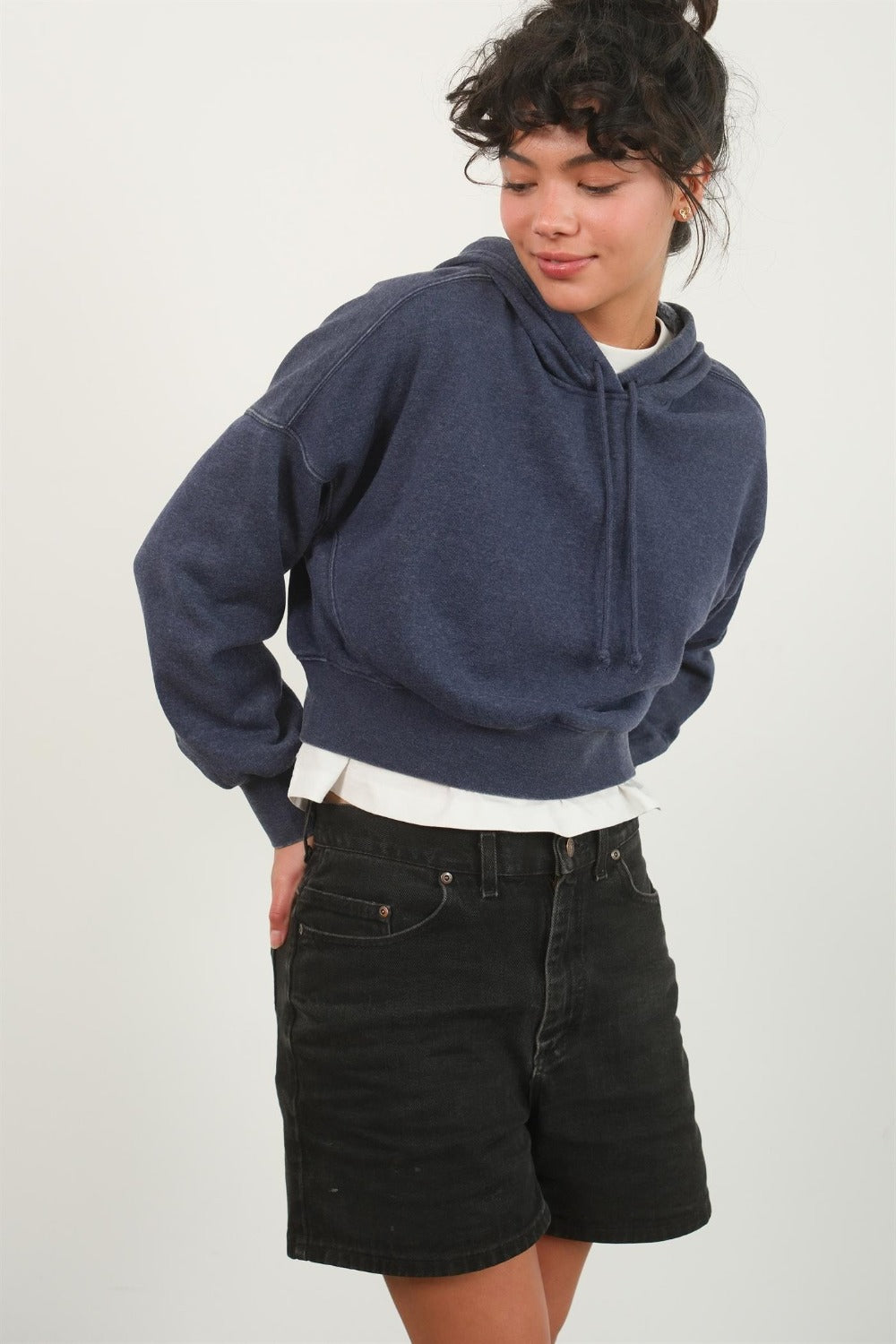 Maxct &HYFVE Drop Shoulder Cropped Hoodie