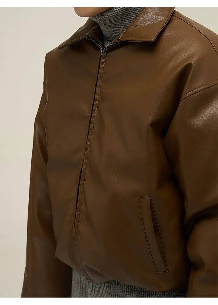 Maxct Full Zip Short Leather Jacket