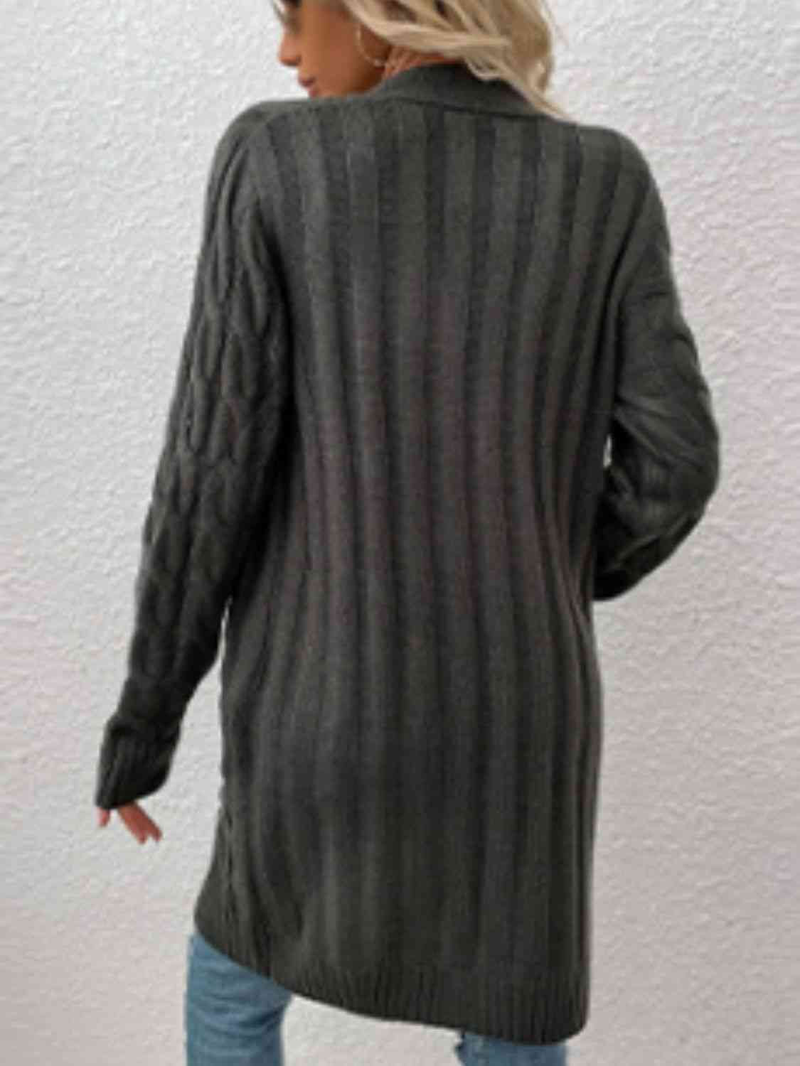 Maxct &Cable-Knit Button Down Cardigan with Pockets