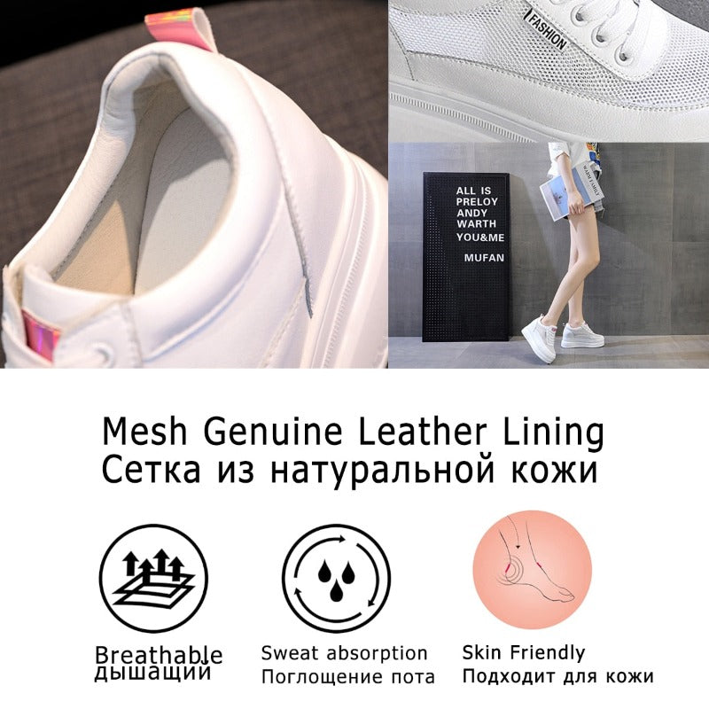 Women's 9cm Platform Wedges Closed Sneakers Maxct