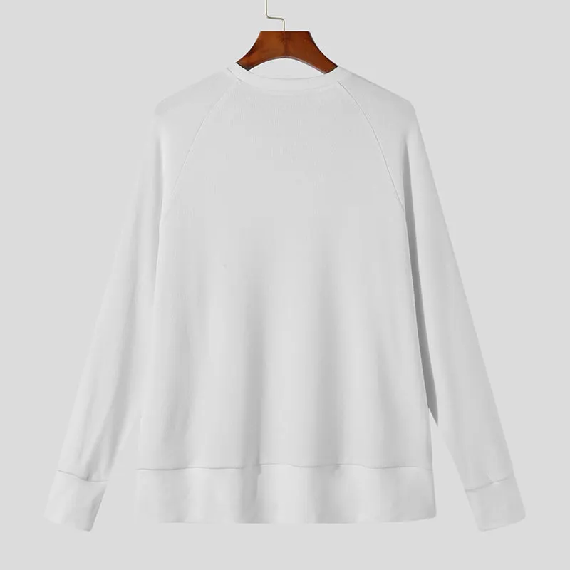 Maxct - Mens Round Neck Knitted Solid Color SweaterI