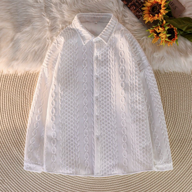 Maxct Kami No.2133 Twisted Knitted Collar Shirt