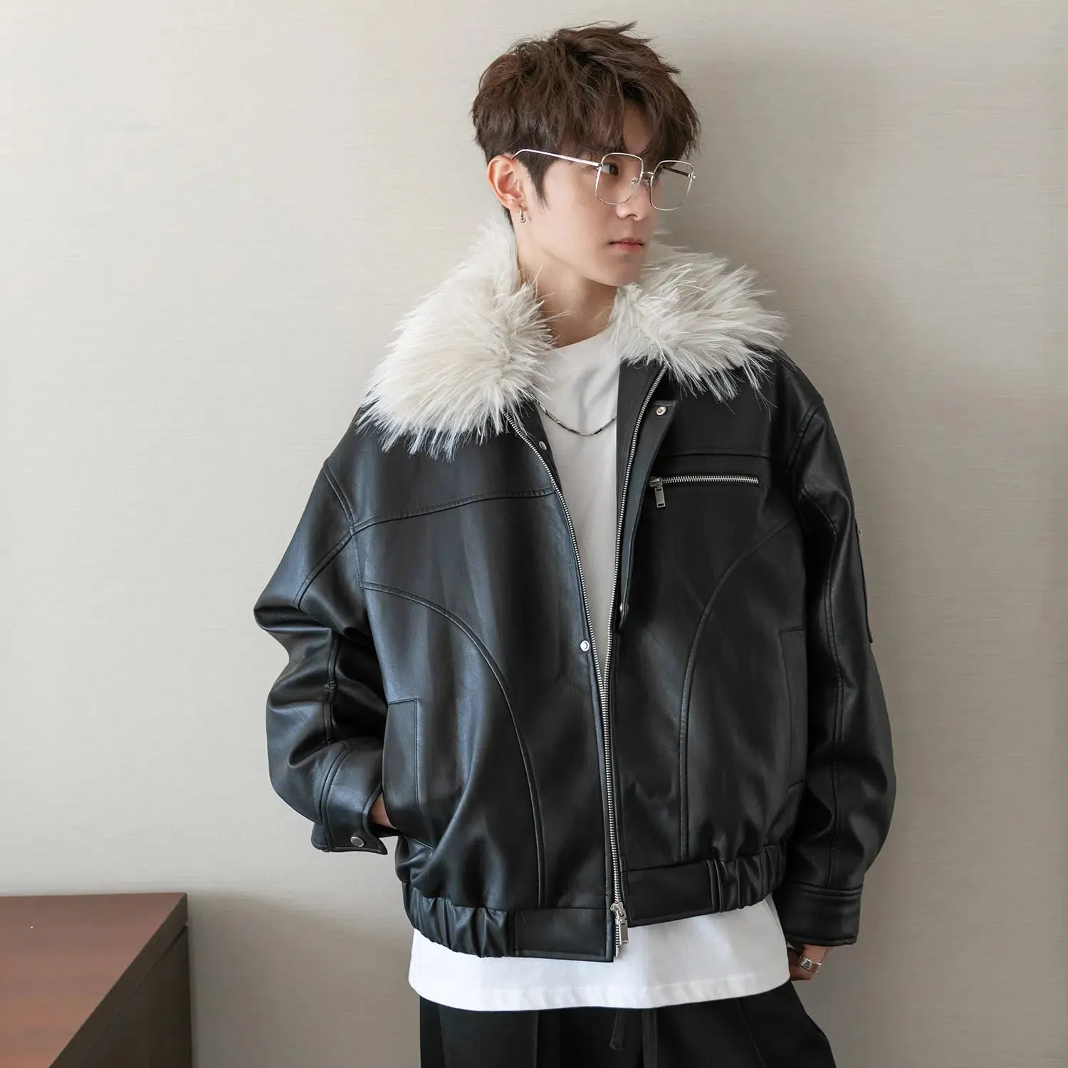 Maxct Detachable Collared Faux Fur Jacket